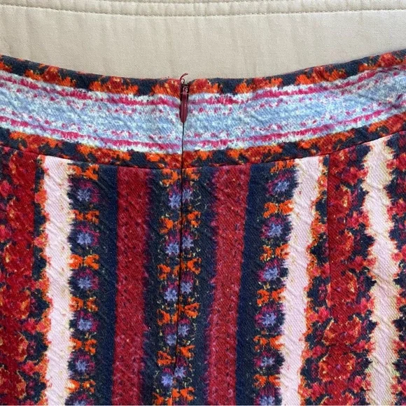 Maeve Multicolor Marala Striped Patterned Pencil Skirt Red Motif - Picture 4 of 8